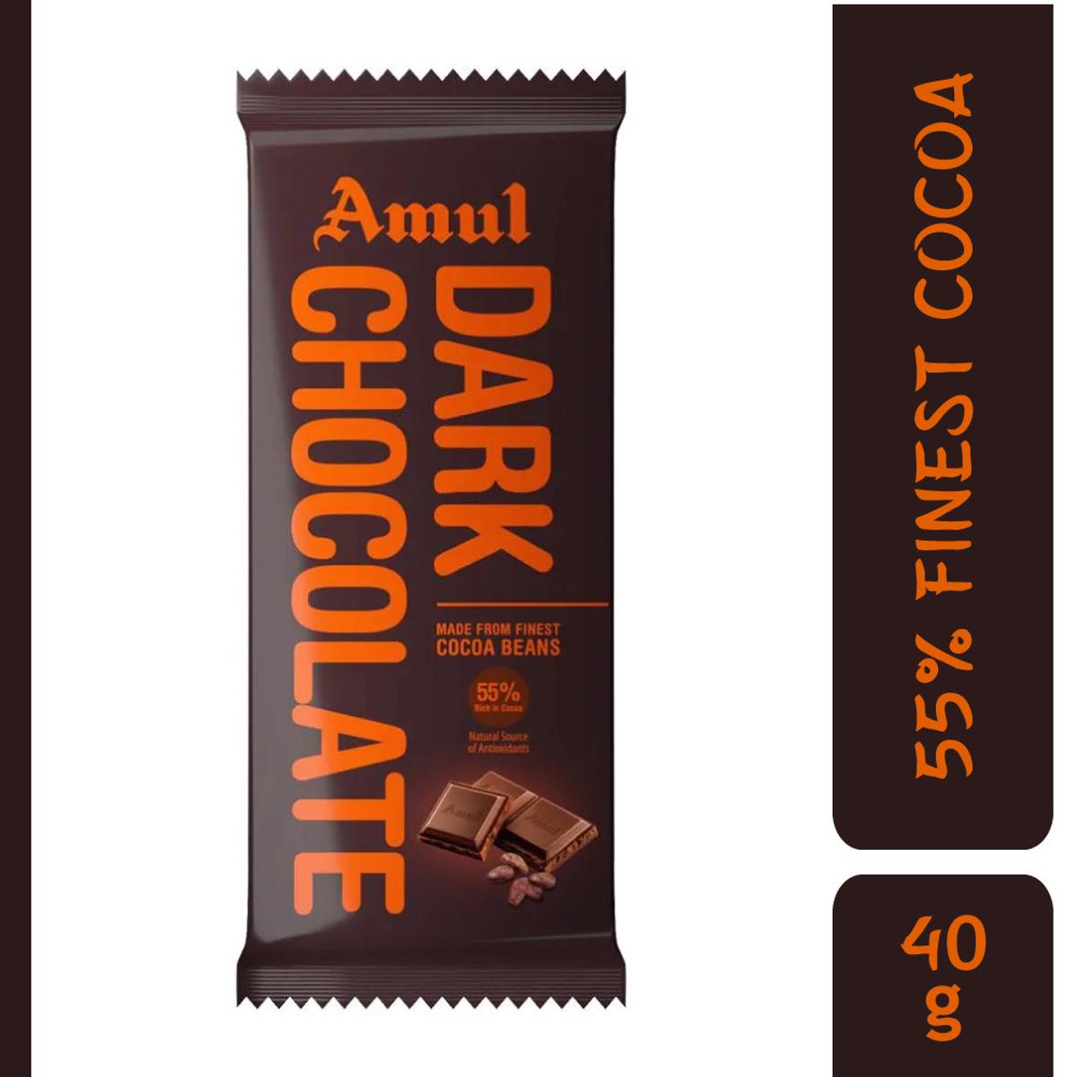 Picture of Amuls Dark Chocolate 40gm 1 Box (20Pcs)