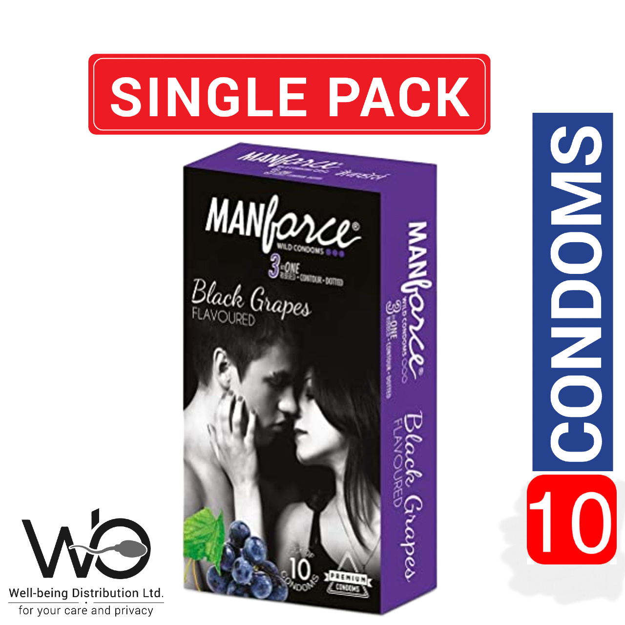 Picture of Manforce Black Grapes Dotteds Condoms - 10Pcs