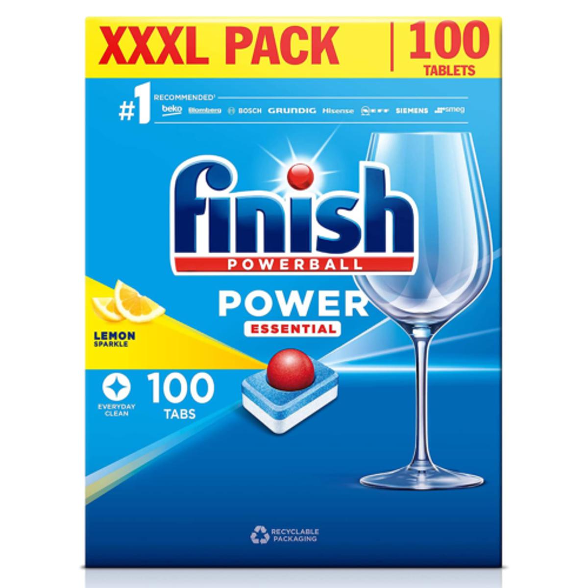 Picture of Finish Powerball All In One Deep Clean Dishwasher Lemon Sparkle - 100 Tablets