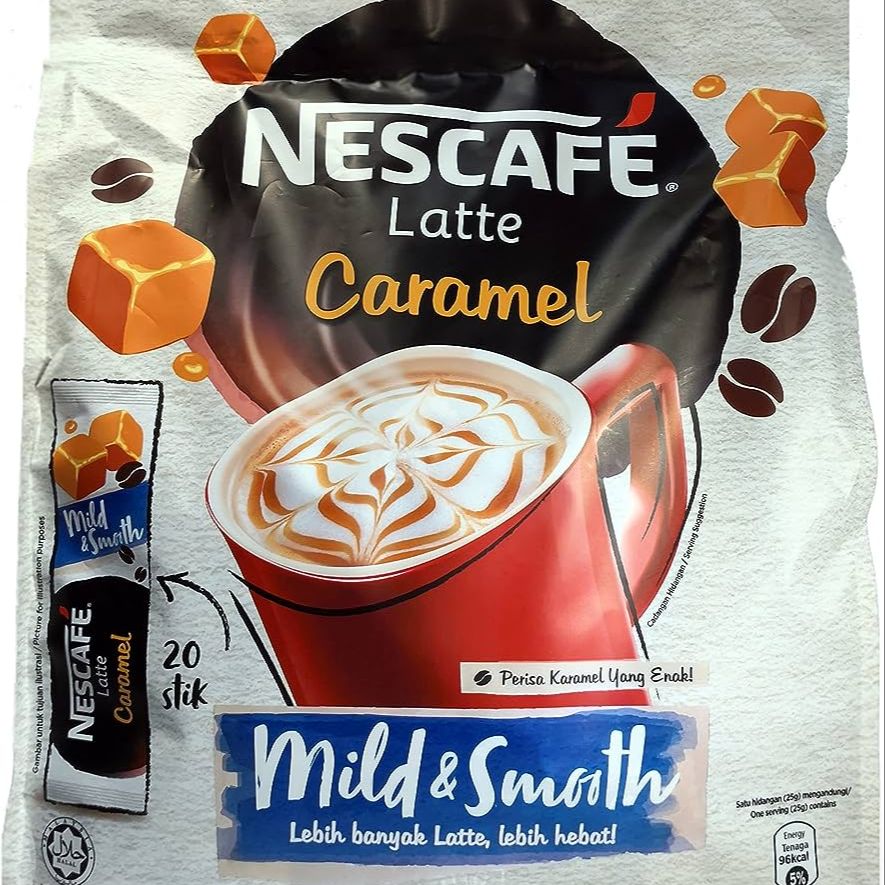 Picture of Nescafe_3_In_1 Caramel_Latte - Instant Coffee Packets - Single Serve Flavored Coffee Mix (23 Sticks)