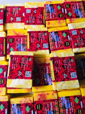 Picture of Hand Made Real Saffron Goat Milk Bar Soap -90g