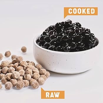Picture of Boba pearls bubble tea Black pearl amber boba brown molasses bean milk tea shop commercial raw materials homemade household desserts wholesale whole box 1kg