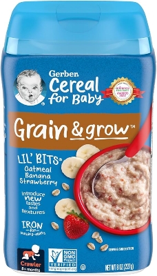 Picture of Gerber Lil Bits Oatmeal Banana & Strawberry Cereal (8+ Months) - 227gm