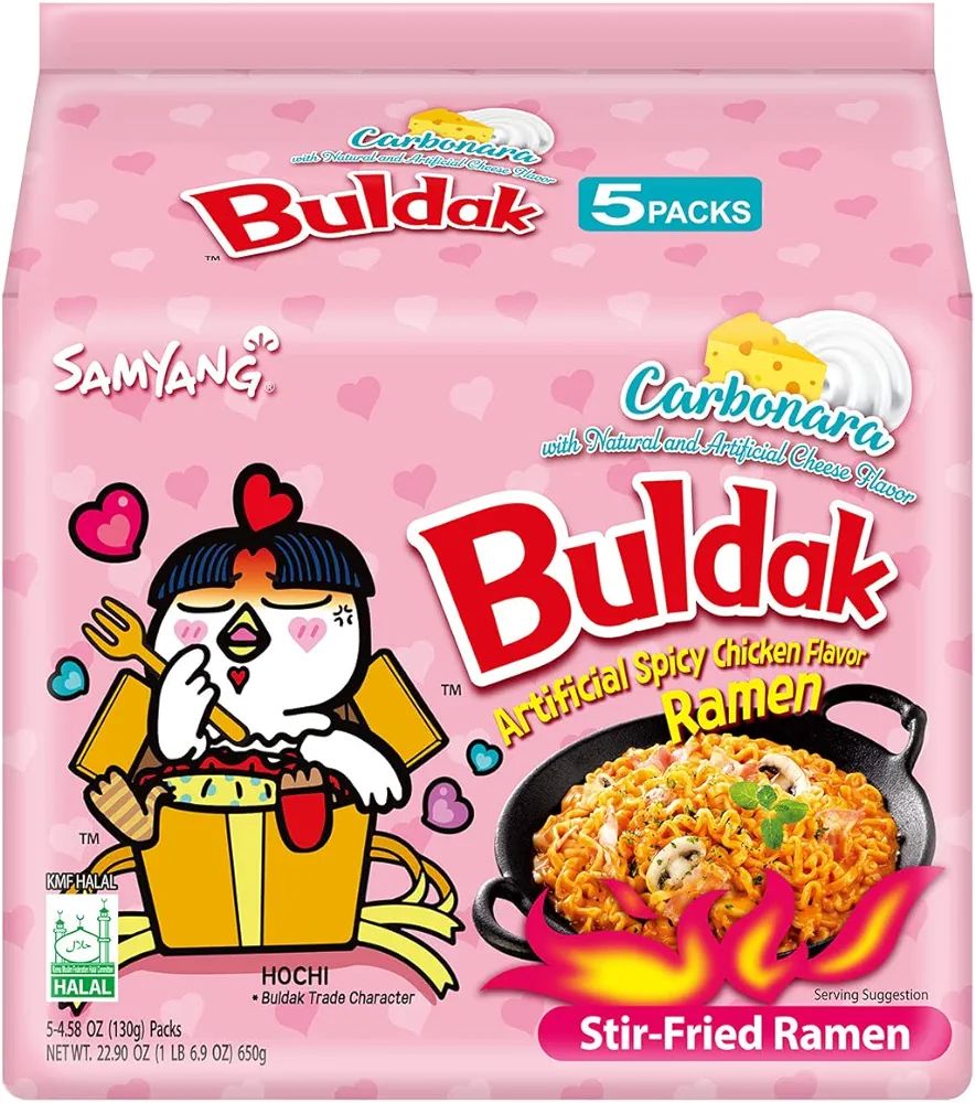 Picture of Ramen Carbonara hot chicken flavor noddles 5 pcs