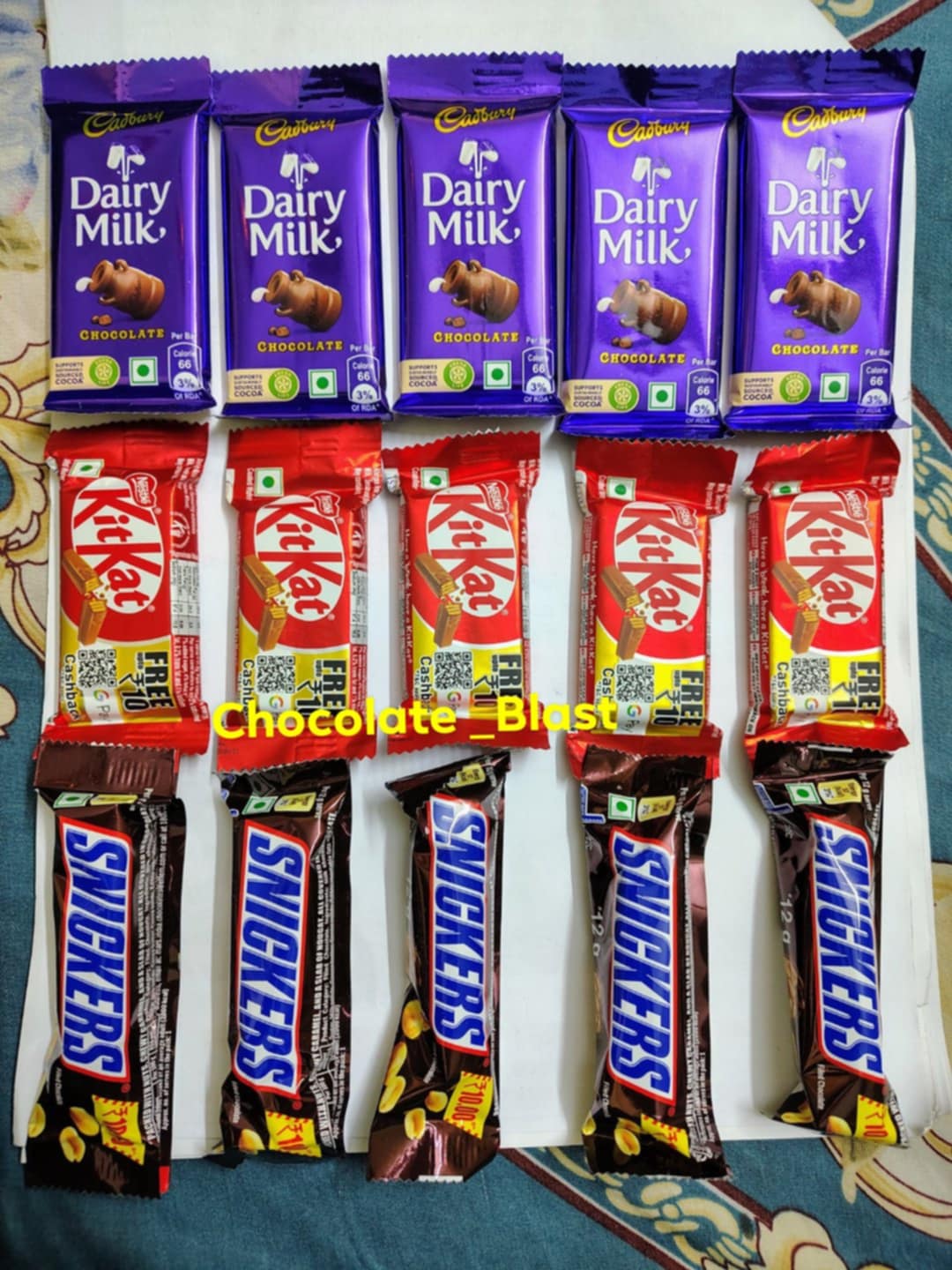 Picture of Chocolate combo offer Dairy milk 5pcs snickers 5pcs kitkat 5pcs