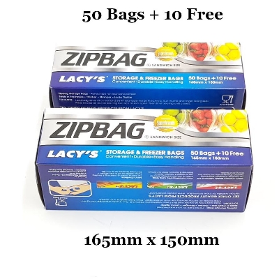 Picture of Lacy'S ZipbagmSandwich Size 165 X150 Mm (50 Bags +10 Free)
