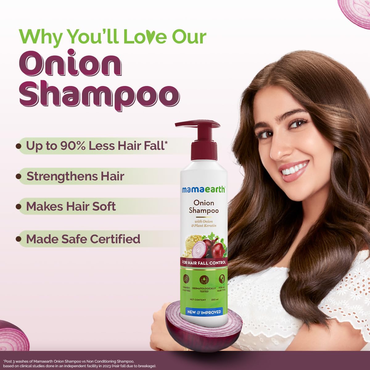 Picture of Mamaearth Onion Hair Fall Shampoo For Hair Growth & Hair Fall Control(250 Ml)