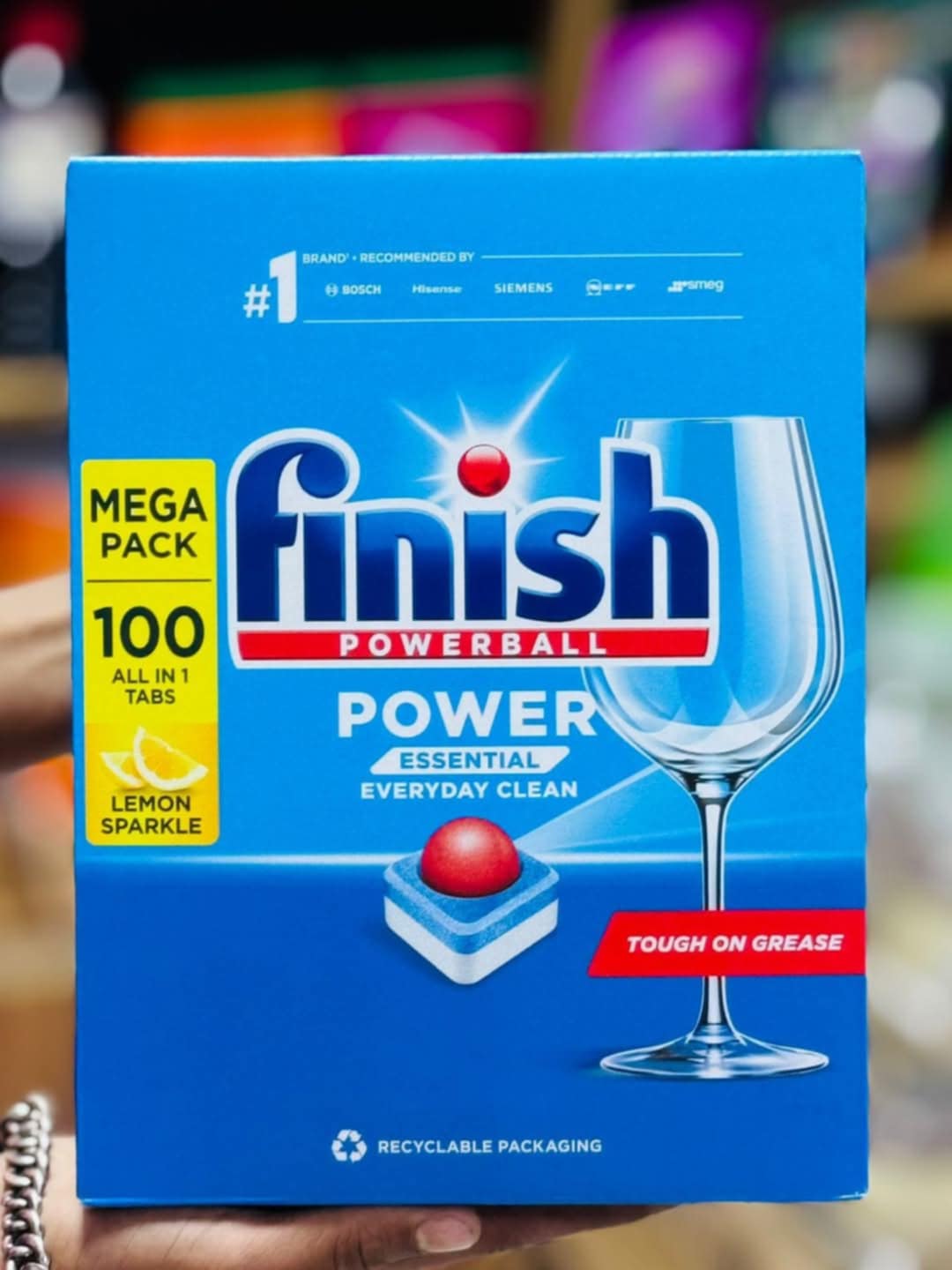 Picture of Finish Powerball All In One Deep Clean Dishwasher Lemon Sparkle - 100 Tablets Finish Powerball All In One Deep Clean Dishwasher Lemon Sparkle - 100 Tablets