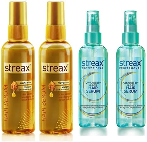 Picture of Streax Professional Hair Serum Vitariche Gloss 115ml (BD) 45ml (India) | Streax Hair Serum Vitalized with Walnut Oil 90ml / 45ml