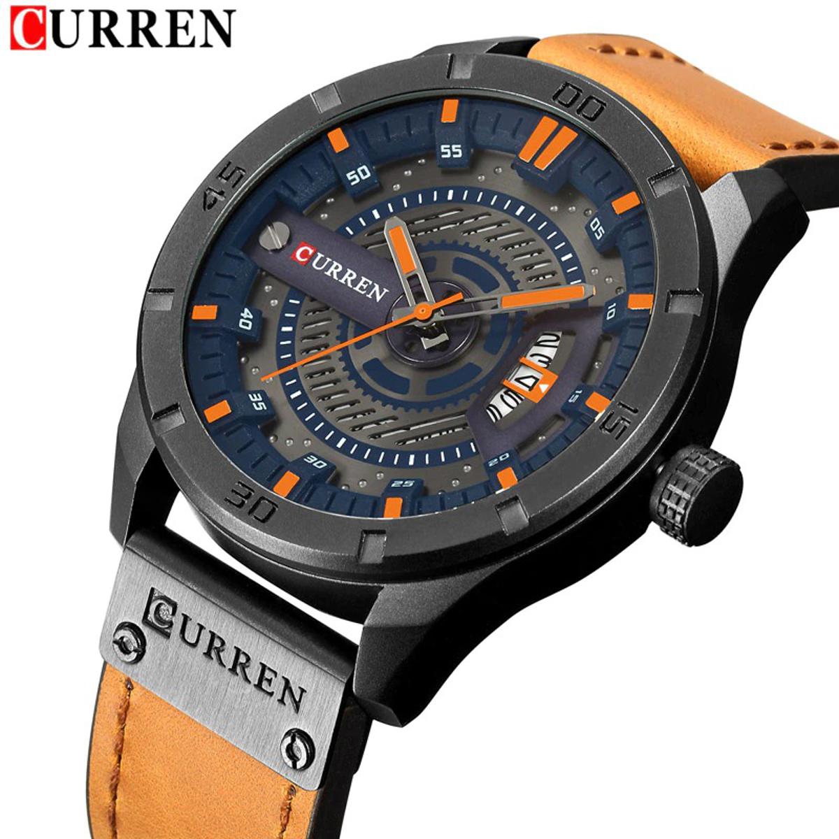 Picture of Curren 8301 - Brown Leather Analog Watch for Men-Brown