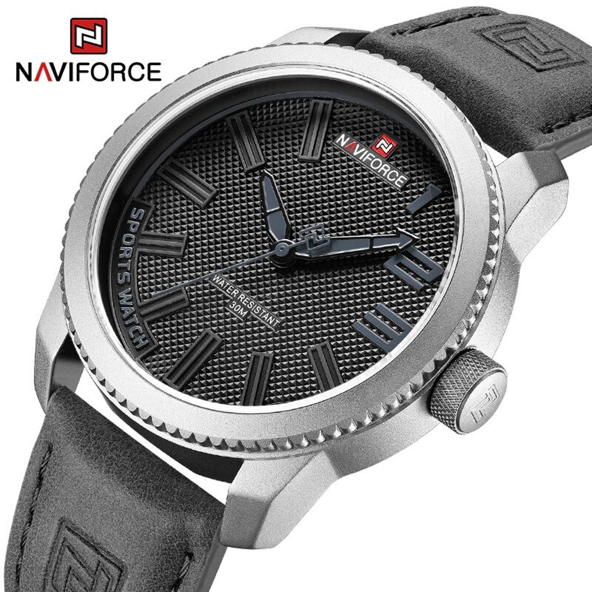 Picture of পুরুষদের স্টাইলের কব্জিঘড়ি-কালো জন্য naviforce 9202 ক্যাজুয়াল এবং ফ্যাশন চামড়ার ঘড়ি