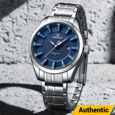 Picture of NAVIFORCE 8032  Alloy Quartz watches Stainless Steel strap with 30m waterproof men wristwatch Casual -Silver Blue