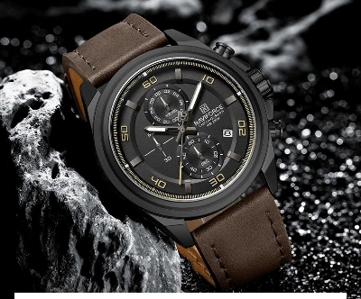 Picture of NAVIFORCE 8075 Casual Fashion Watches for Man Luminous  Date Display Genuine Leather Band Male Clock Relogios Masculino