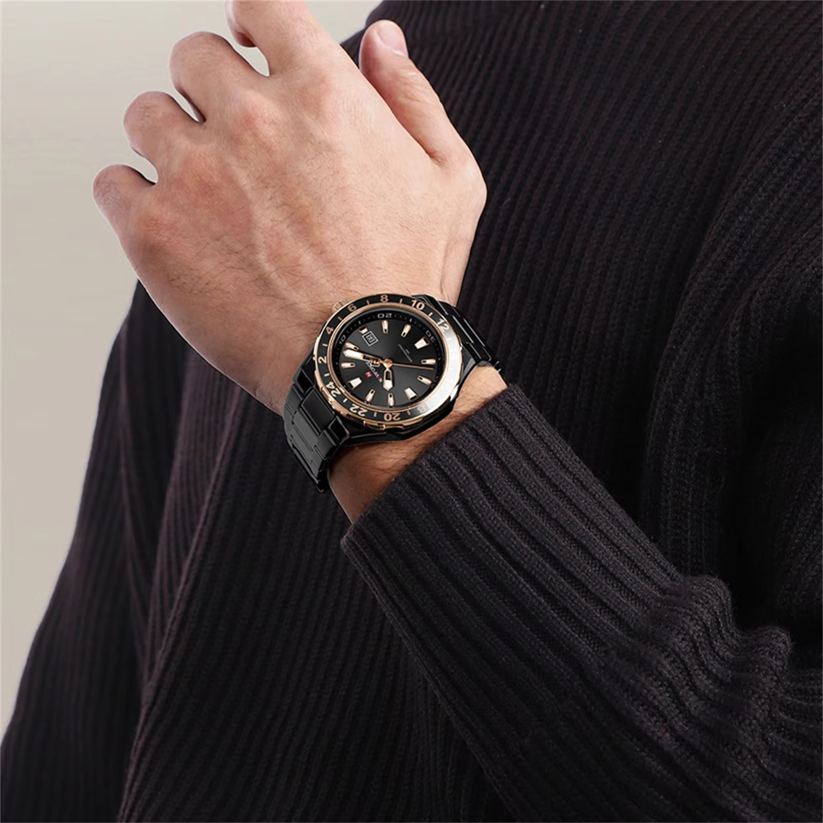 Picture of NAVIFORCE 9249 Watch Luminous Chronograph Calendar 9249 Fashion Men's Quartz Sports Waterproof Stainless Steel Watches for Man