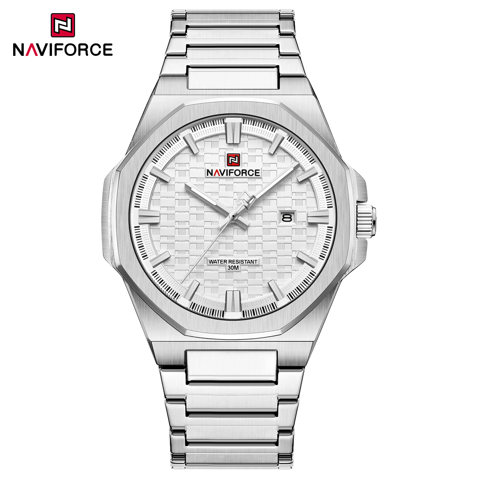 Picture of Naviforce 9245 Fashion Top Brand Watches for Men Calendar Simple Quartz Stainless Steel Strap Wristwatches