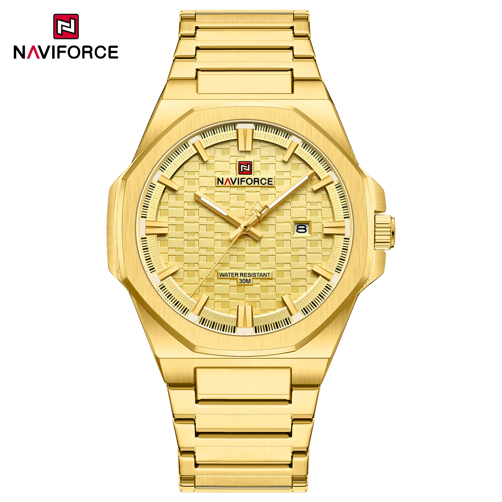 Picture of Naviforce 9245 Fashion Top Brand Watches for Men Calendar Simple Quartz Stainless Steel Strap Waterproof Wristwatches