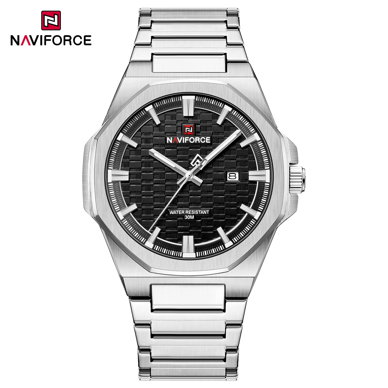 Picture of Naviforce 9245 Fashion Top Brand Watches for Men Calendar Simple Quartz Stainless Steel Strap Wristwatches