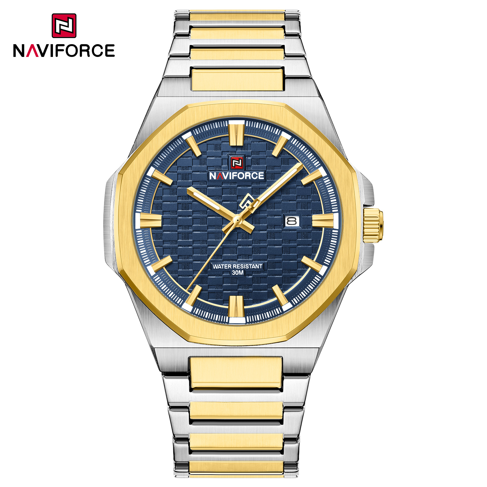Picture of Naviforce 9245 Fashion Top Brand Watches for Men Calendar Simple Quartz Stainless Steel Strap Wristwatches