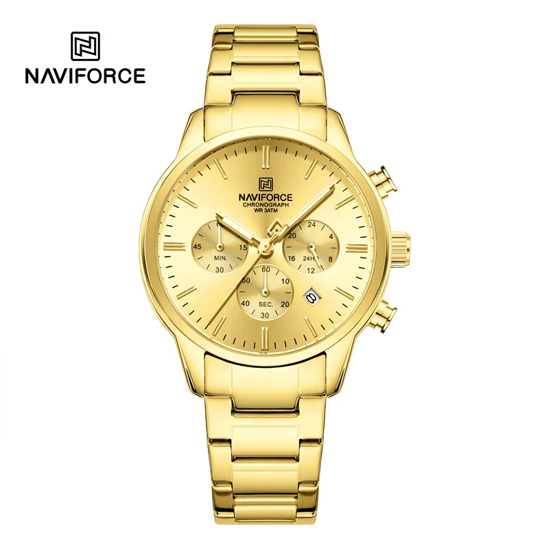 Picture of NAVIFORCE 8076 Sports Luxury Man's Wristwatch Quartz 30M Waterproof Shockproof Stainless Strap Watches for Men Casual Clock