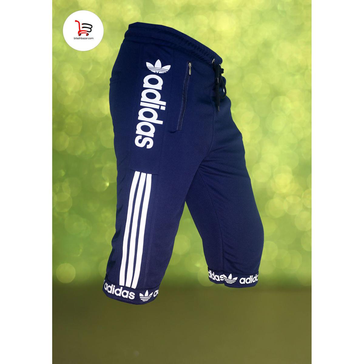 Picture of Stylish Navy Blue And White Color Comfortable Three Quarter Pant For Men's