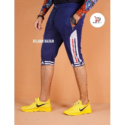Picture of Stylish Navy Blue And Grey Color Comfortable Three Quarter Pant For Men
