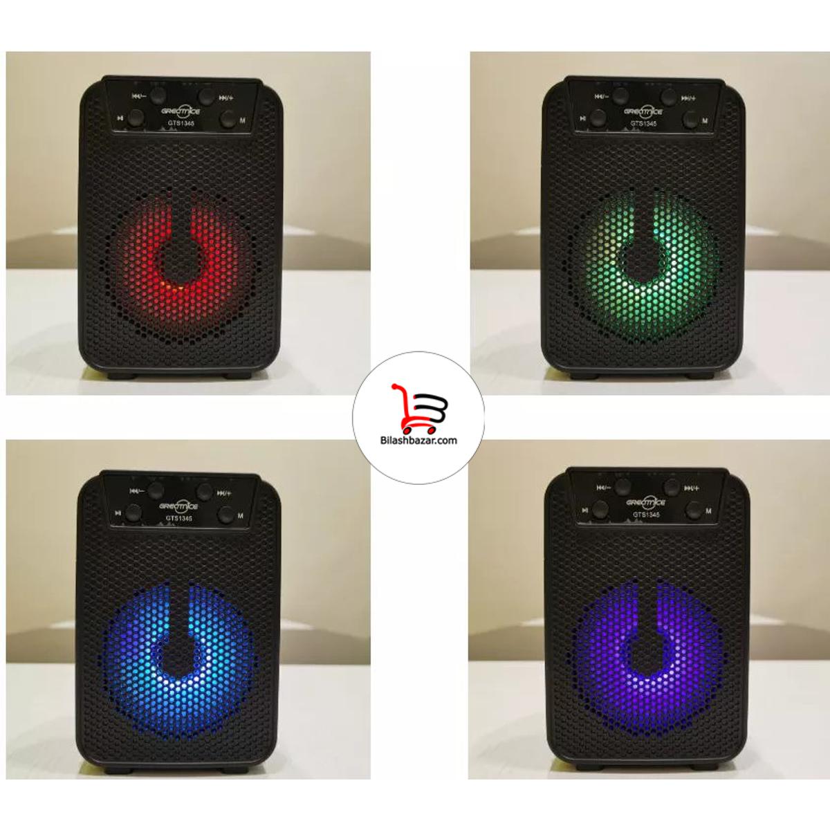 Picture of GTS 1345 Portable Rechargeable Wireless Bluetooth Speaker With FM Radio USB & SD Card Supported High Quality Sound & Extra Base
