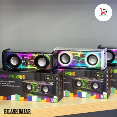Picture of V8 Transparent Mechanical TWS Subwoofer Wireless Bluetooth Speaker