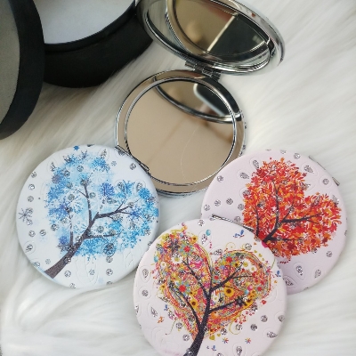 Picture of ( 1pc ) Random Folding makeup mirror Mini portable vanity mirror Double sided mirror Makeup small mirror Makeup tool