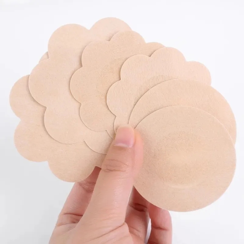 Picture of 10/20/50pcs Girls Silicone Bra Nipple Tape Ultra Thin Adhesive Stickers Round Flower Shape