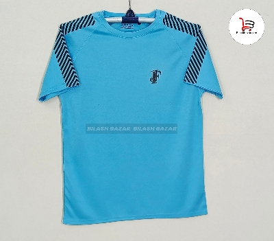 Picture of Stylish mash fabric sky blue colour soft and comfortable t-shart for men