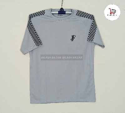 Picture of Stylish mash fabric light grey colour soft and comfortable t-shart for men