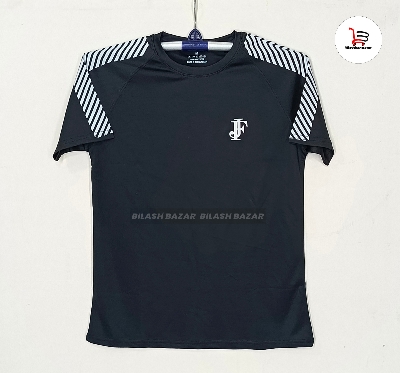 Picture of Stylish mash fabric black colour soft and comfortable t-shart for men