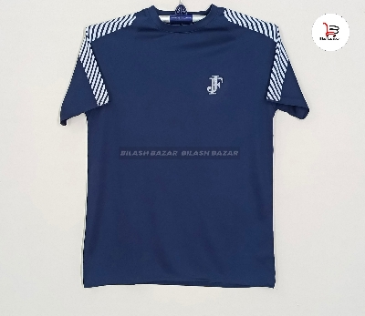 Picture of Stylish mash fabric navy blue colour soft and comfortable t-shart for men