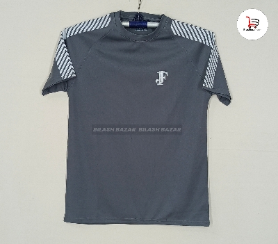 Picture of Stylish mash fabric dark grey colour soft and comfortable t-shart for men