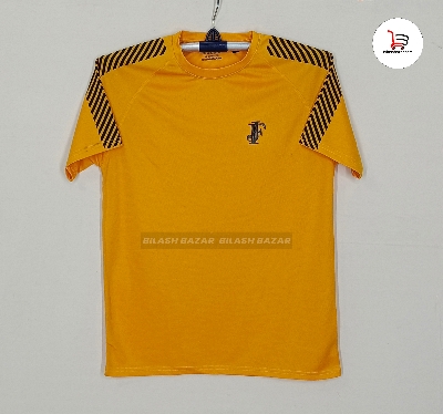 Picture of Stylish mash fabric bright orange colour soft and comfortable t-shart for men
