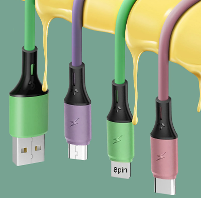 Picture of 3 IN 1 USB Cable 5A Fast Charging Universal USB Charger Cable for iPhone Type-C Android Micro USB Charging Liquid Silicone Accessories One Wire for Charging Three Device Donglai