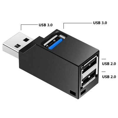 Picture of USB 3.0 HUB Adapter Extender Mini Splitter Box 3 Ports High Speed For PC Laptop U Disk Card Reader