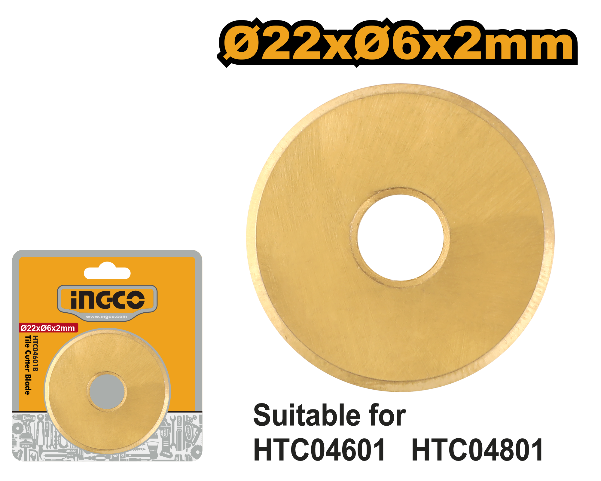Picture of INGCO Ø22xØ6x2mm TILES CUTTER BLADE HTC04601B