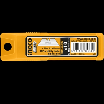 Picture of INGCO 19×61mm 10 pcs Utility Knife Blades Set HUKB61001
