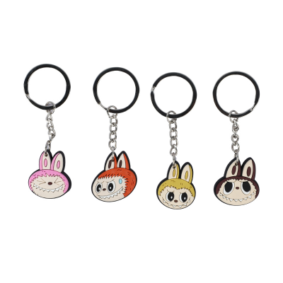 Picture of Labubu The Monsters Rubber Keychain | Cute Cartoon Character Collectibles | Durable PVC Keychain Accessory for Bags & Keys - 4 piece set