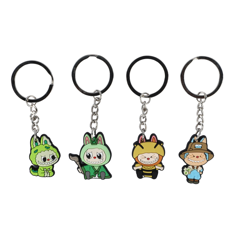 Picture of Labubu The Monsters Rubber Keychain | Cute Cartoon Character Collectibles | Durable PVC Keychain Accessory for Bags & Keys - 4 piece set