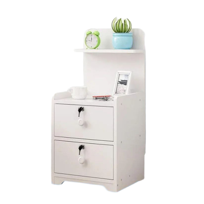 Picture of Modern Bedside Table, 2 Locker Drawer with Storage Shelf, Modern Stand Bedroom Furniture Quarto Cabinet Bedside Table