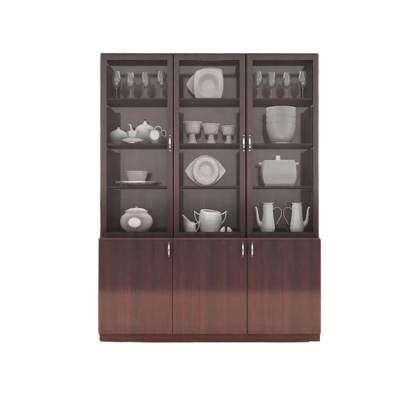 Picture of Showcase With Crockery Display Unit with 3 door Storage Cabinet  - Modern Home Furniture M1