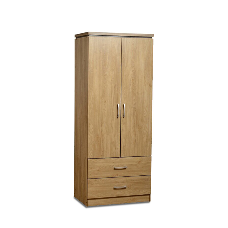 Picture of 2 Part Almirah with coat hanger shelf & 2 Locker Drawer Alamary / Laminated Board Wardrobe2 Door Almira -  Modern Home Furniture M1