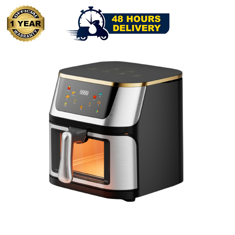 Picture of  Gazi Smiss 1300W 8 Litre Air Fryer (GA-AF-10) with Stainless Steel Surface and Automatic Shut Off Technology and Frying , Digital Touch Control and Timer  Customizable Temperature Settings