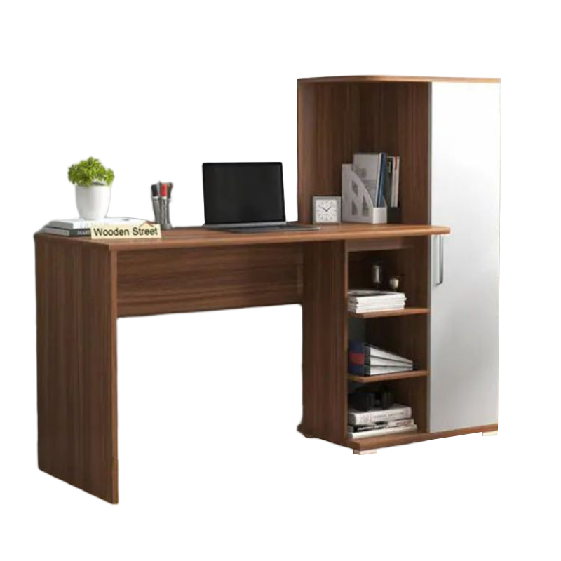 Picture of Modern Home Office Computer Table | Study Table | Laptop Desk with Shelves (White Color Finish) - Computer Table M1