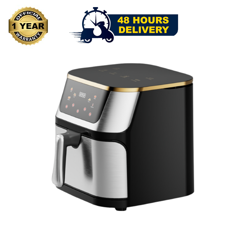 Picture of Gazi Smiss 1300W 8 Litre Air Fryer (GA-AF-13) with Stainless Steel Surface and Automatic Shut Off Technology and Frying, Advance Touch Control with Seven Pre-set Programs 