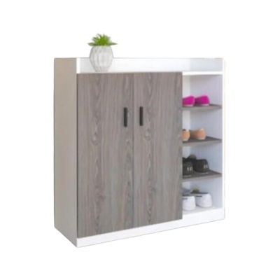 Picture of Modern Home Furniture Shoe Rack with Cover Shoe Shelf Laminated Board (Finish Color - Albino and White) - Minimalistic Sophistication M