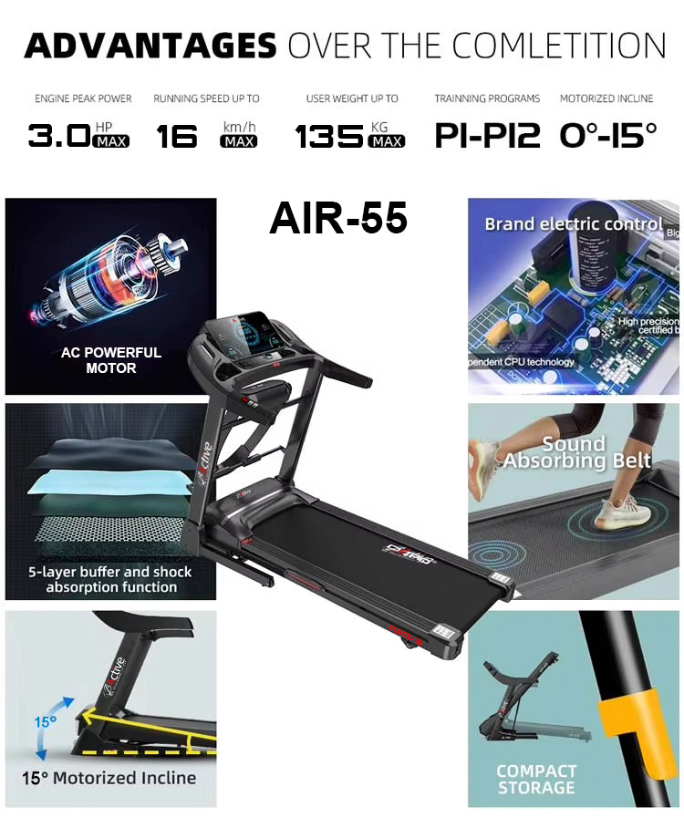 Picture of bActive AIR-55 AC Motor Treadmill With Multifunction (2025)