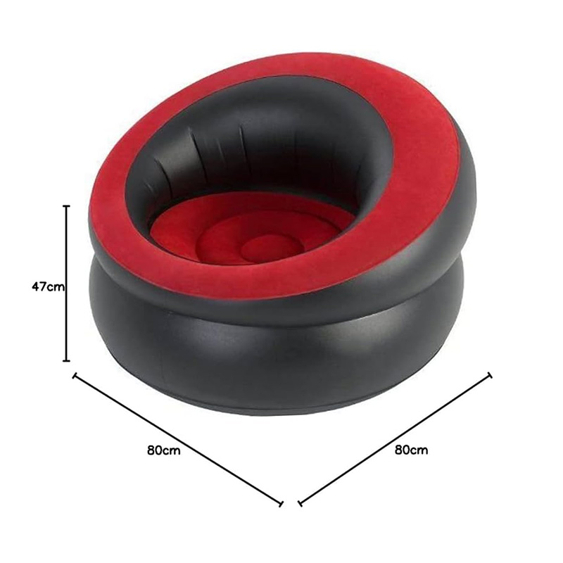 Picture of Unibos Air Chair Inflatable Sofa | Indoor & Outdoor Use | Blow up Seat Gaming Lounger | Flocked Surface Ultra Soft | Single - Red/Black